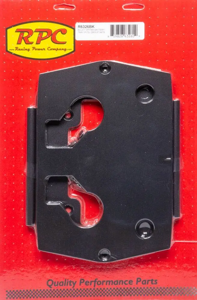 Optima Aluminum Smooth Battery Tray Black 1