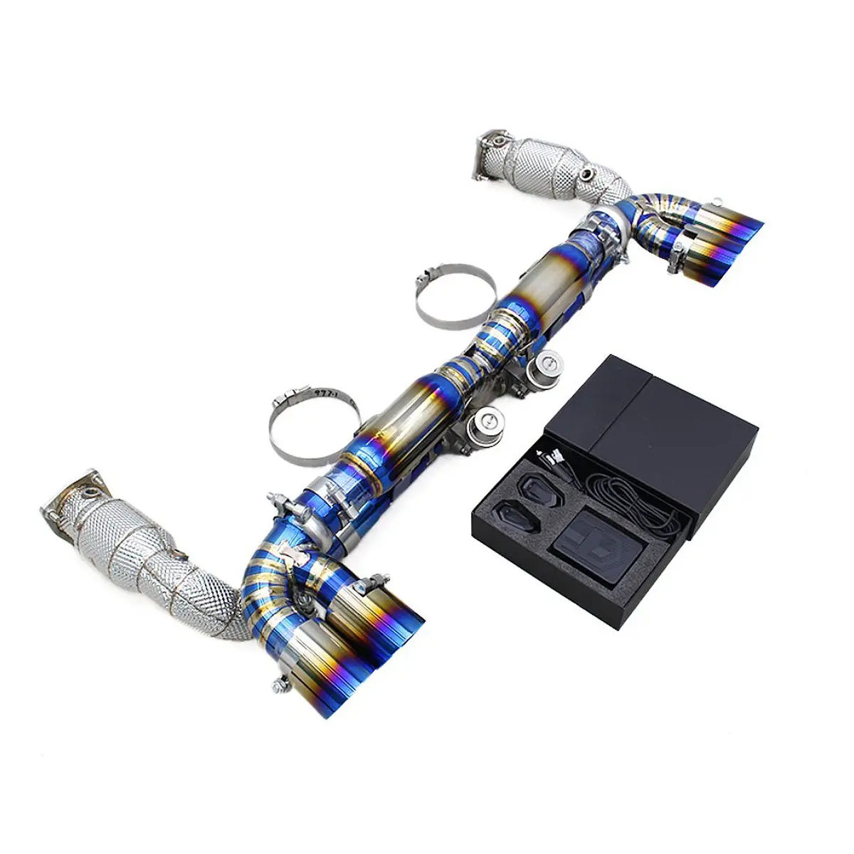 Titanium Exhaust System 200 Cell Downpipe For Porsche 911 997.1 Turbo 3.6T 2004–2007 1