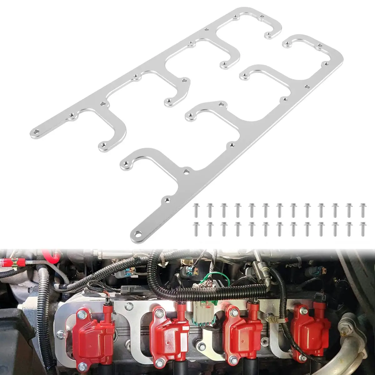 5.3L Ls Square Coil Brackets Valve Cover For D581 D514a D510c 12558693 Lsx Swap Truck Ls1 Ls3 Ls2 Lq4 Lq9 Ls6 L92 L99 L33 Lr4 1