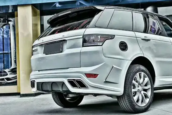 Range Rover Sports Rear Bumper Lip Diffuser With Exhaust Muffler Tips For Rrs 2014 2015 2016 - Pp Material Body Kits 1