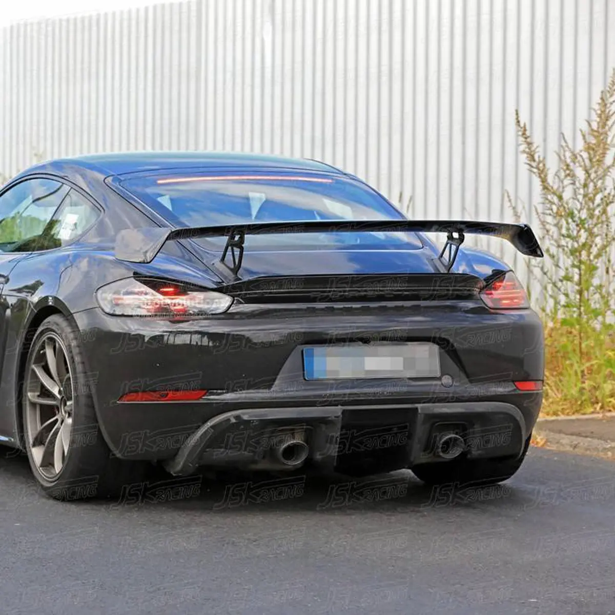 Gt4 Style Carbon Fiber Rear Bumper Lip For Porsche Cayman 718 16-19 1