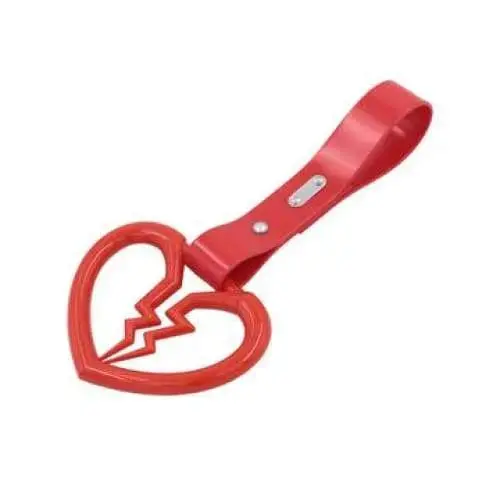 Red Broken Heart Tsurikawa Red Pvc Strap 1