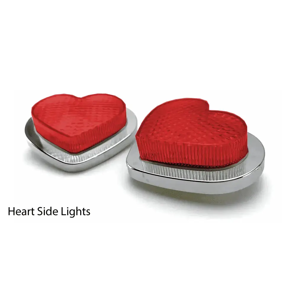 Red Led Heart Shape Side Marker Indicators (Pair) 1
