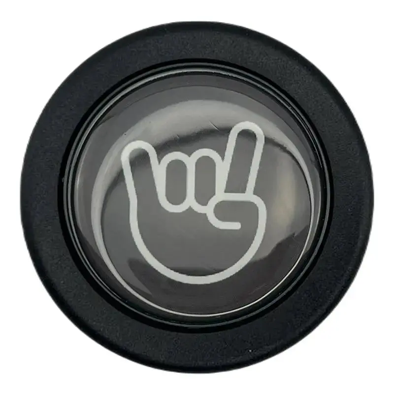 Rock Hand Horn Button 1