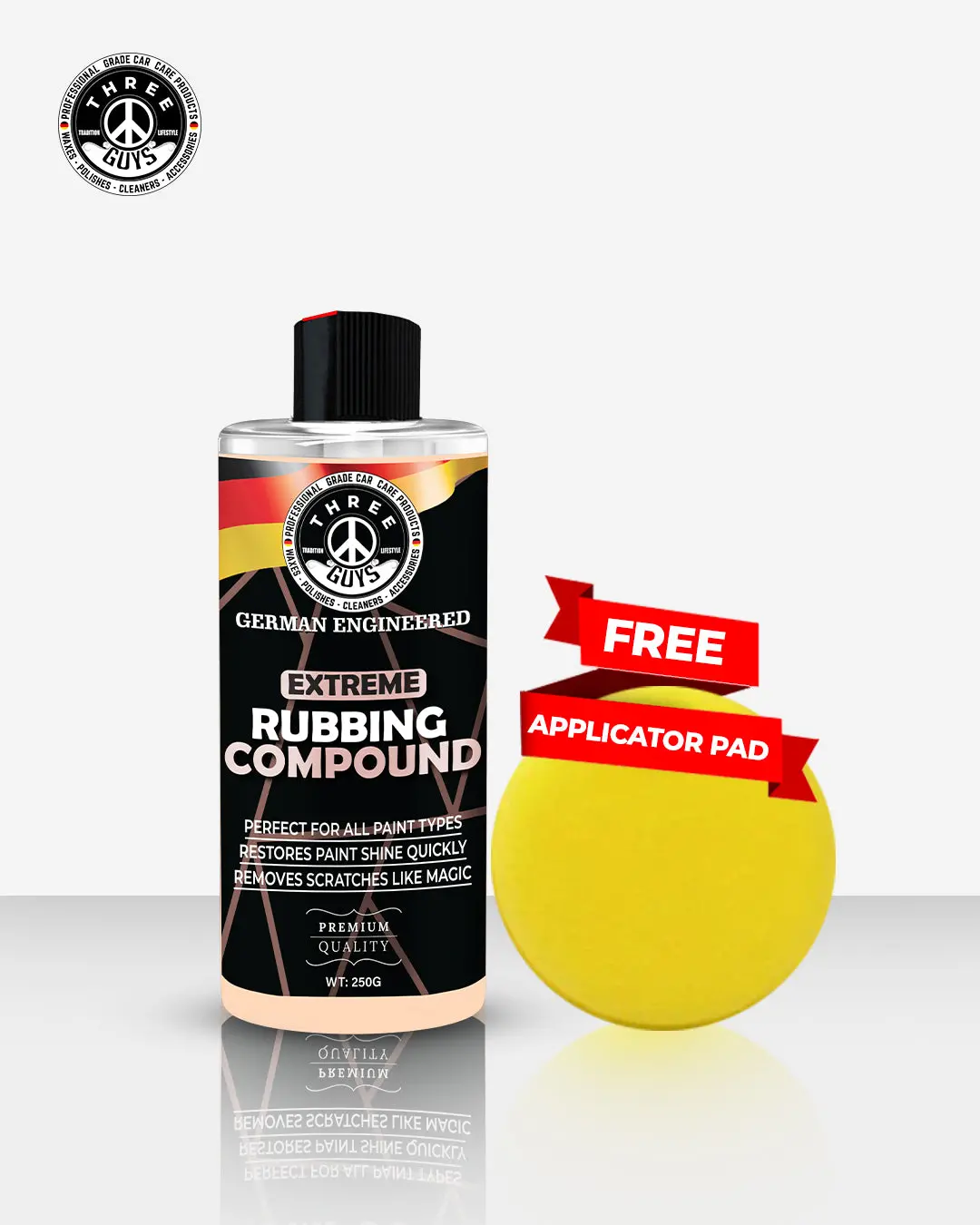 Extreme Rubbing Compound – Scratch & Swirl Remover | Three Guys | German Engineered (250G) 1