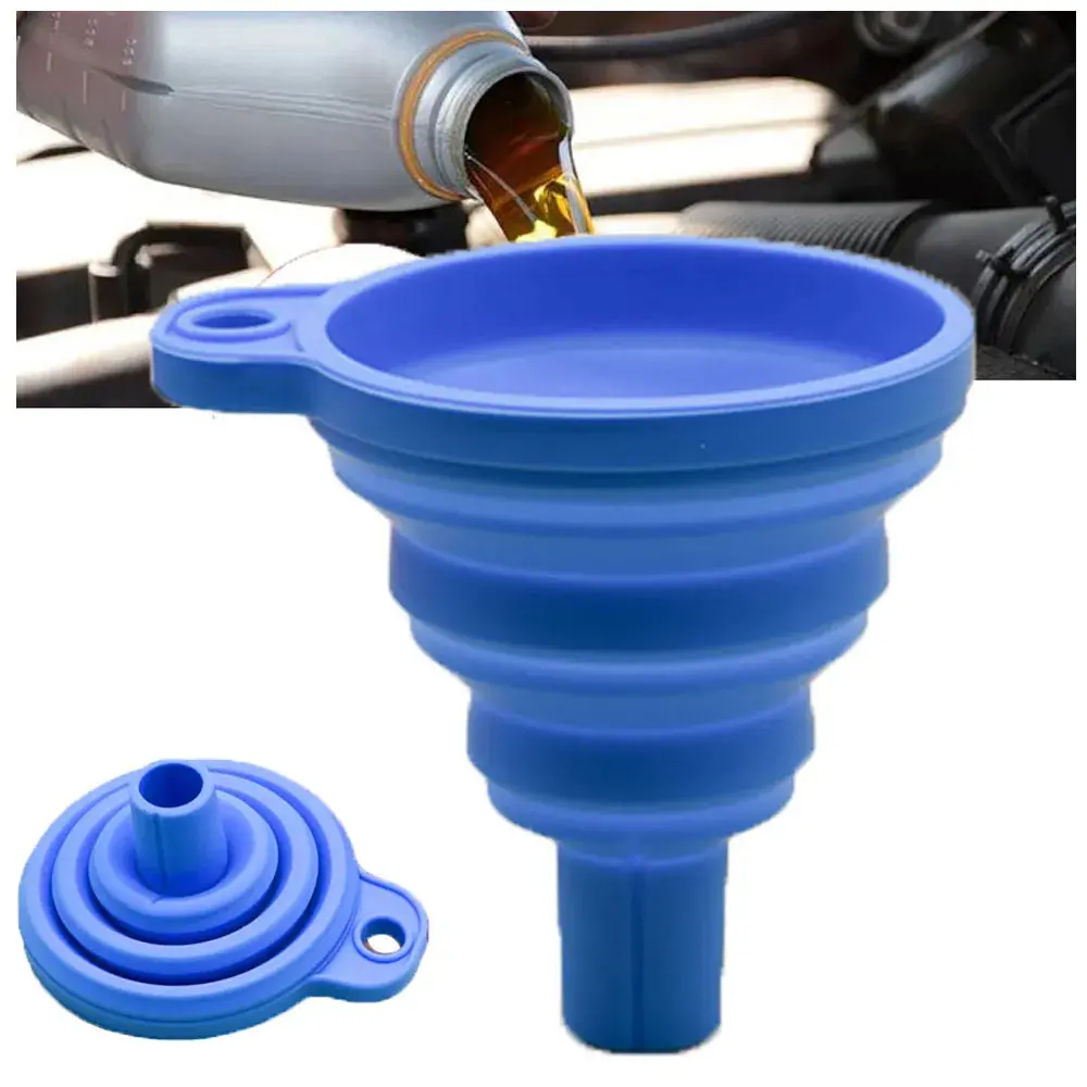 Dyp Engine Funnel Car Universal Silicone Making It Easy To Funnel Car Engine Oil, Gasoline In Any Cars, Motorcycle, Trucks; It Is Foldable And Portable 1