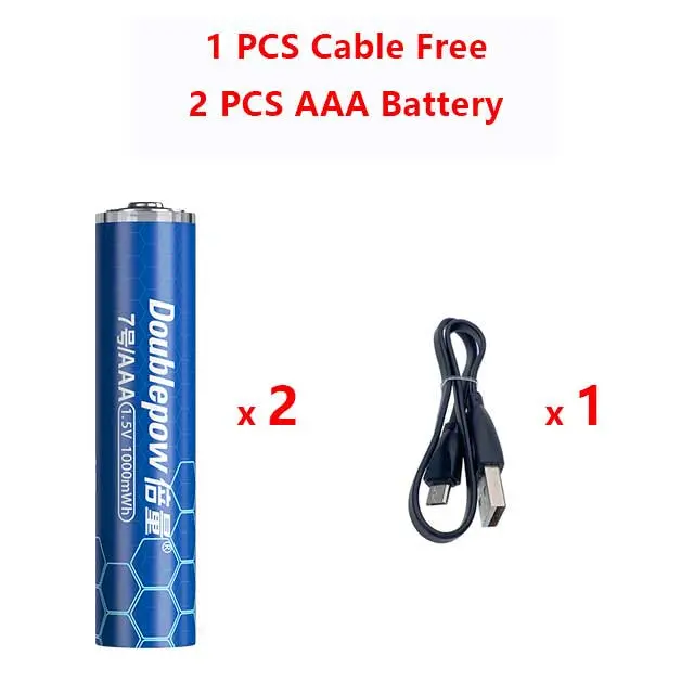 Bright Beam 1.5V Aaa 1Kwh Usb Rechargeable Battery Lithium Ion Battery Pack Of 2Pcs 1