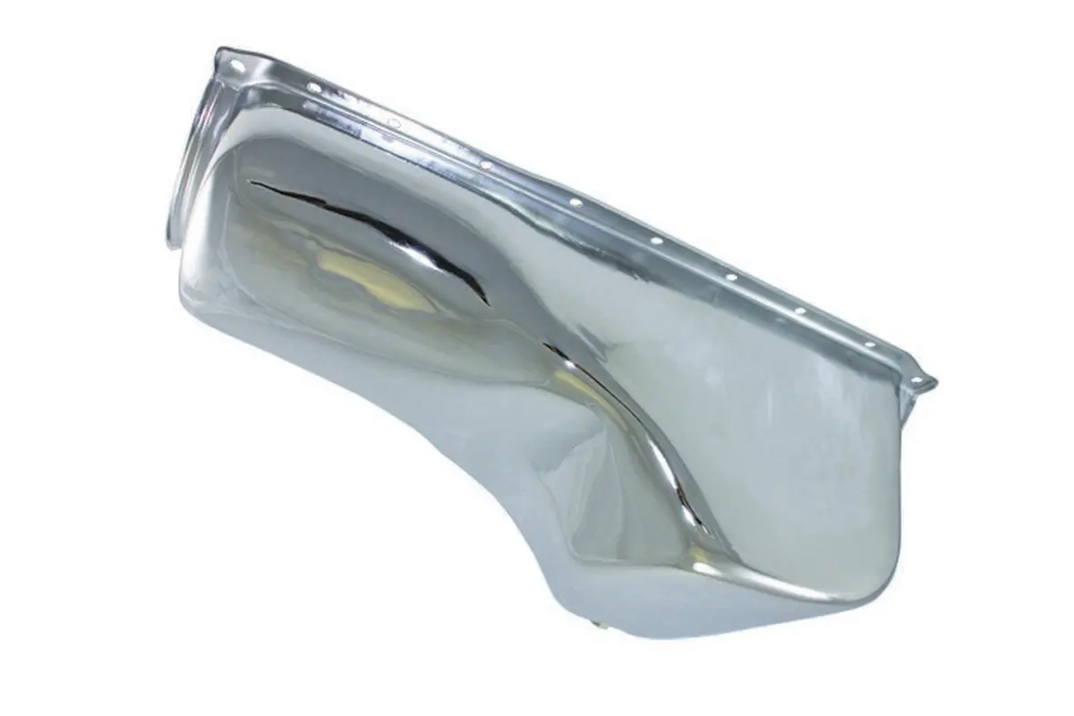 Chrome Steel Oil Pan – Fits Ford 351C, 400, 351M – Sbf Stock Replacement – Rear Sump – 5 Qt 1