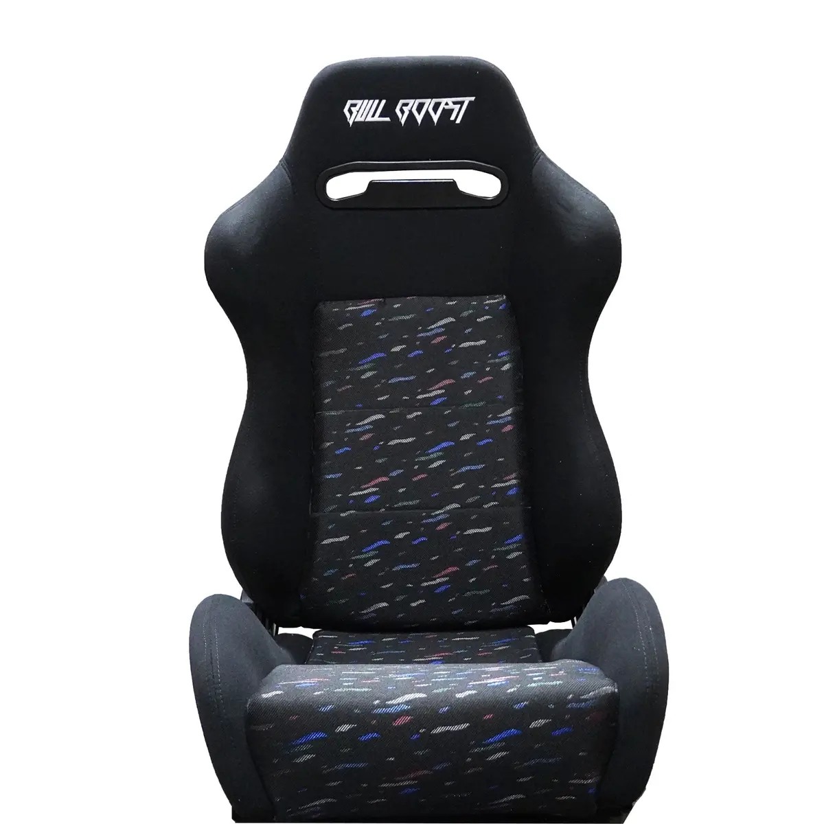 Adjustable Black Luxury Racing Lowered Sr3 Confetti Style Velvet Seat W/ Sliders 1