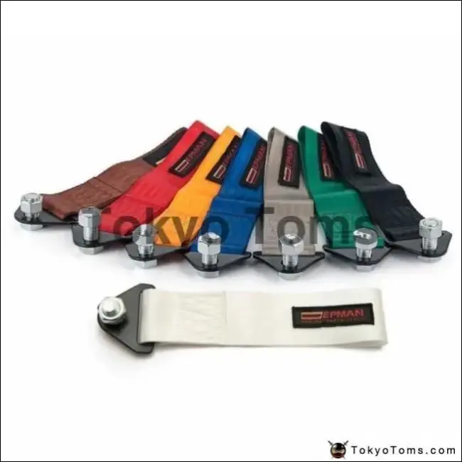 High Strength Racing Tow Strap Set For Front/Rear Bumper Hook Truck/Suv 1