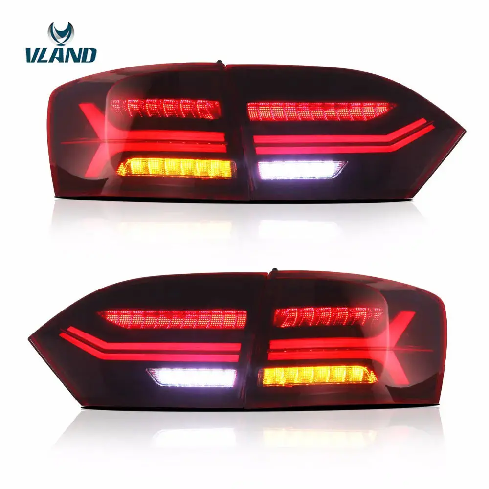 Vland Car Styling Tail Light For Vw Jetta Mk6 Taillight/Sagitar 2012-2014 Led Rear Lamp New Design Red Lens Assembly 1