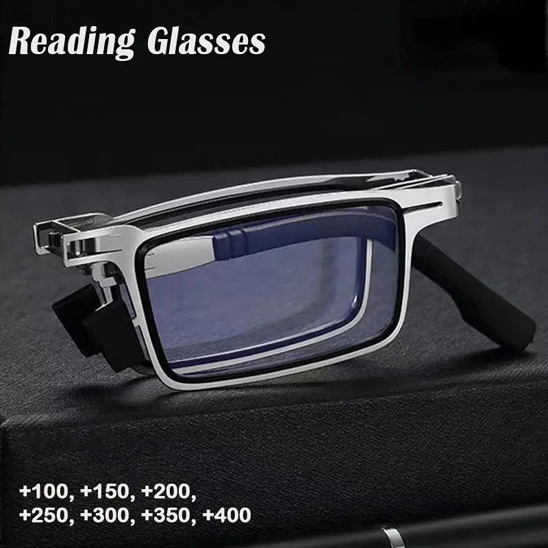 Dyp Portable Smart Folding Reading Glasses Blue Light Blocking For Men And Women, Metal Round Or Square 1