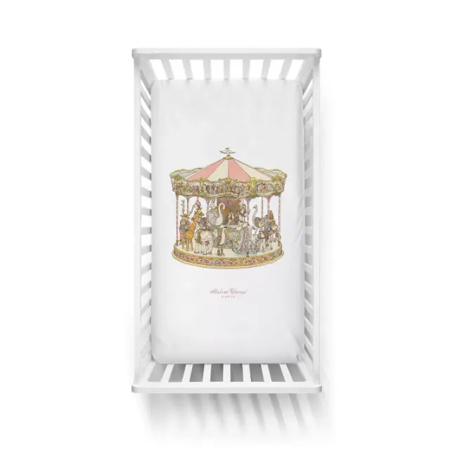 Fitted Sheet Satin - Carousel Pink 1