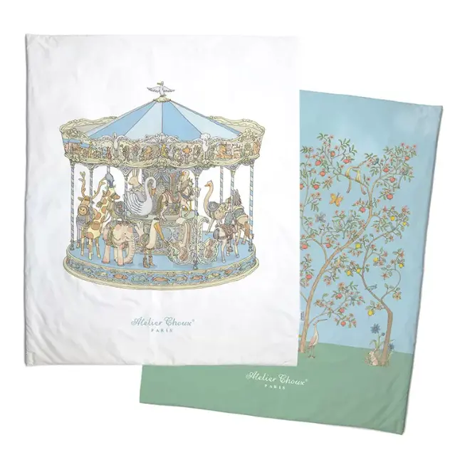 Reversible Quilt - In Bloom Blue / Carousel Blue 1