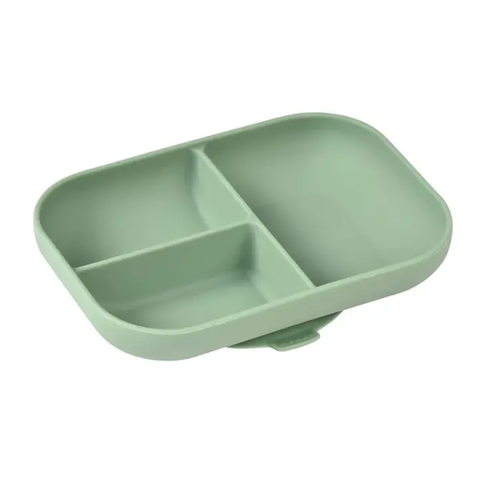 Silicone Suction Divided Plate Various Colours 2