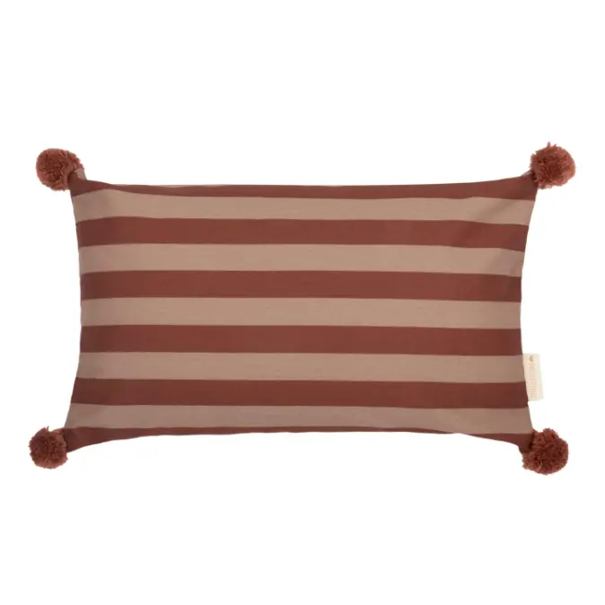 Majestic Rectangular Cushion - Marsala Taupe Stripes 1