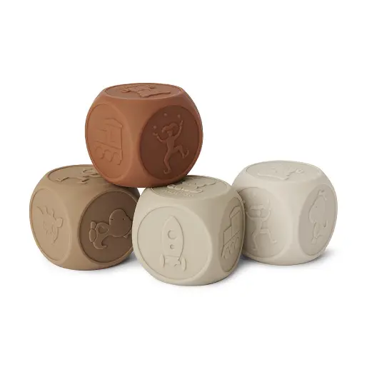 Sana Silicone Dice 4 Pack - Brown Color Mix 1