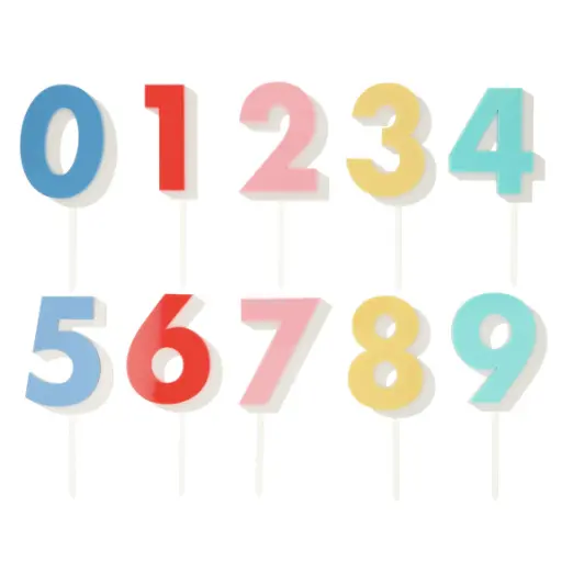 Rainbow Number Acrylic Toppers 1