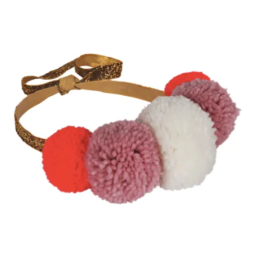 Pink Pompom Crown 1