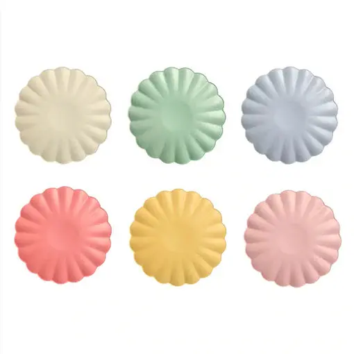 Multicolor Reusable Bamboo Plates Various Sizes 1