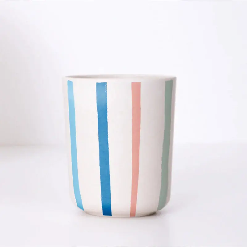 Bright Stripe Reusable Bamboo Cups 1