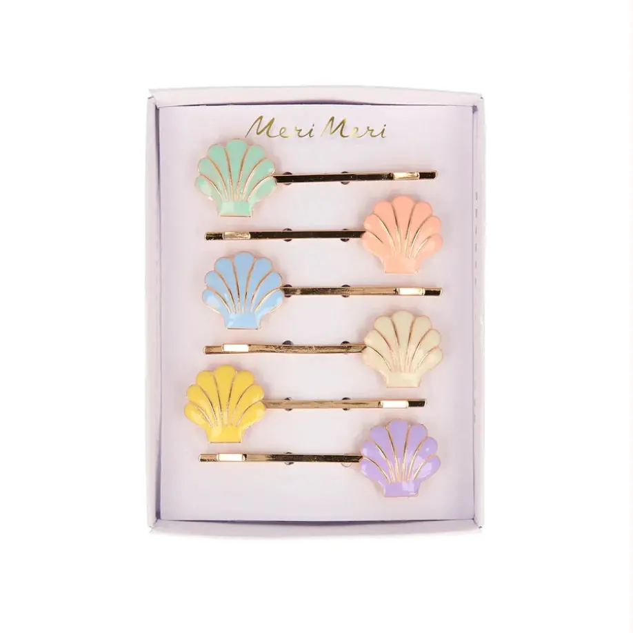 Enamel Shell Hair Slides 1