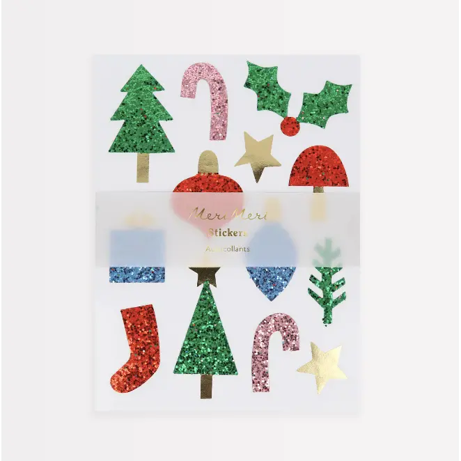 Christmas Icon Chunky Glitter Stickers 1