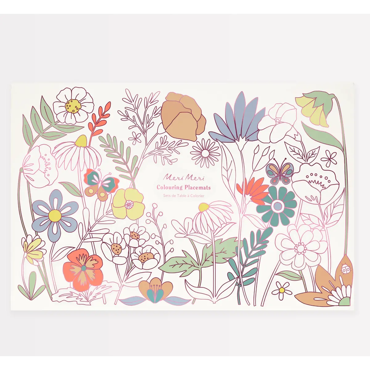 Butterflies & Flowers Coloring Placemats 1
