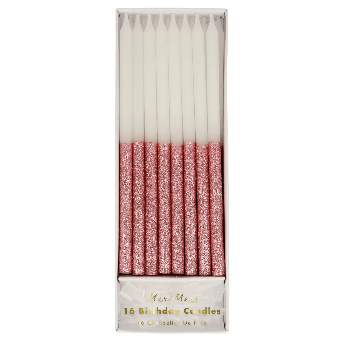 Dusky Pink Glitter Dipped Candles 1