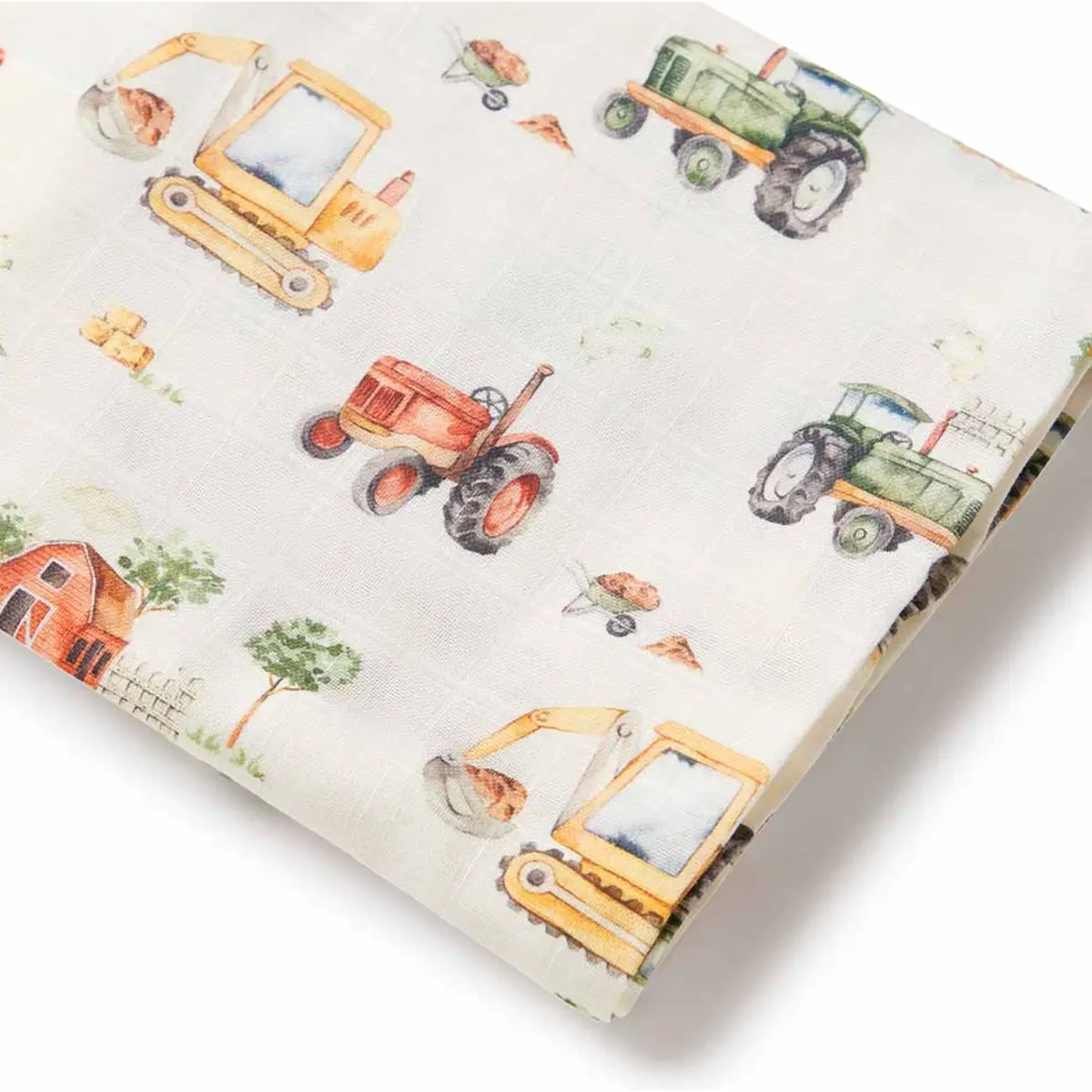 Diggers & Tractors Organic Muslin Wrap 1