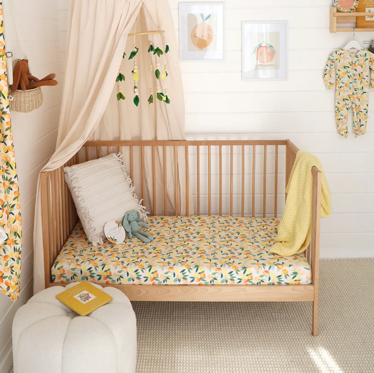 Sunny Citrus Fitted Cot Sheet 1