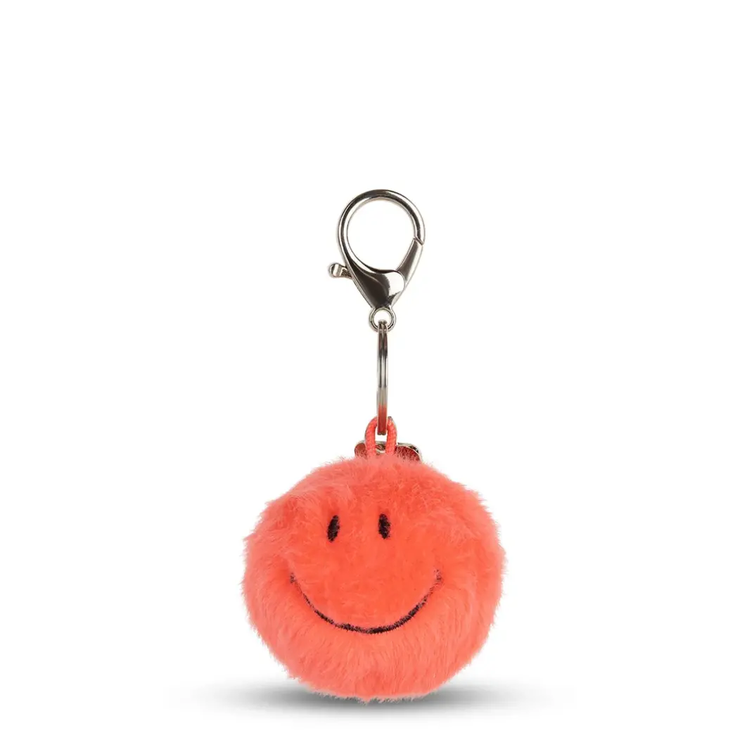 Smiley Eco Fuzzy Keychain Various Colours 1