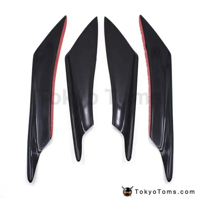 4Pcs/Set Carbon Look Car Body Spoiler Canards Valence Chin Front Bumper Lip Diffuser Splitter Fins 1