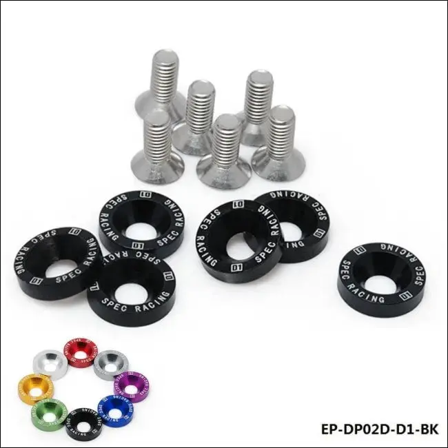 D1 Spec 6Pcs/Set M8 Hex Fasteners Fender Washer Bumper Engine Concave Screws Jdm 1