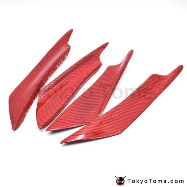 4Pcs/Set Universal Car Front Bumper Lip Diffuser Splitter Fins Body Spoiler Canards Valence Chin 1
