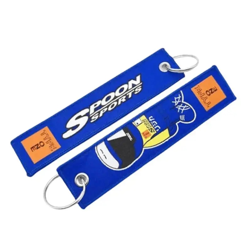 Spoon Sports Jdm Keychain Jet Tag Key Ring Navy 1