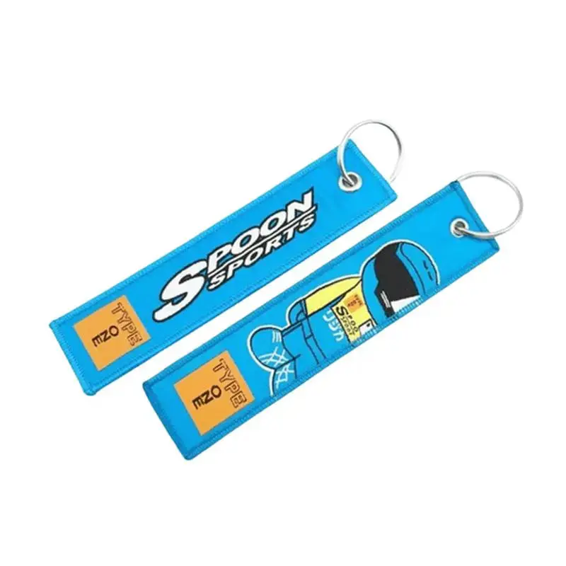 Spoon Sports Jdm Keychain Jet Tag Key Ring Sky Blue 1
