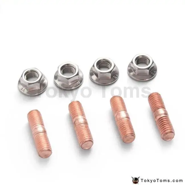Sport M10 X 1.50 Threaded Turbo Studs Kit Flange Nuts High Strength T3 T4 T6 Set Of 4 1