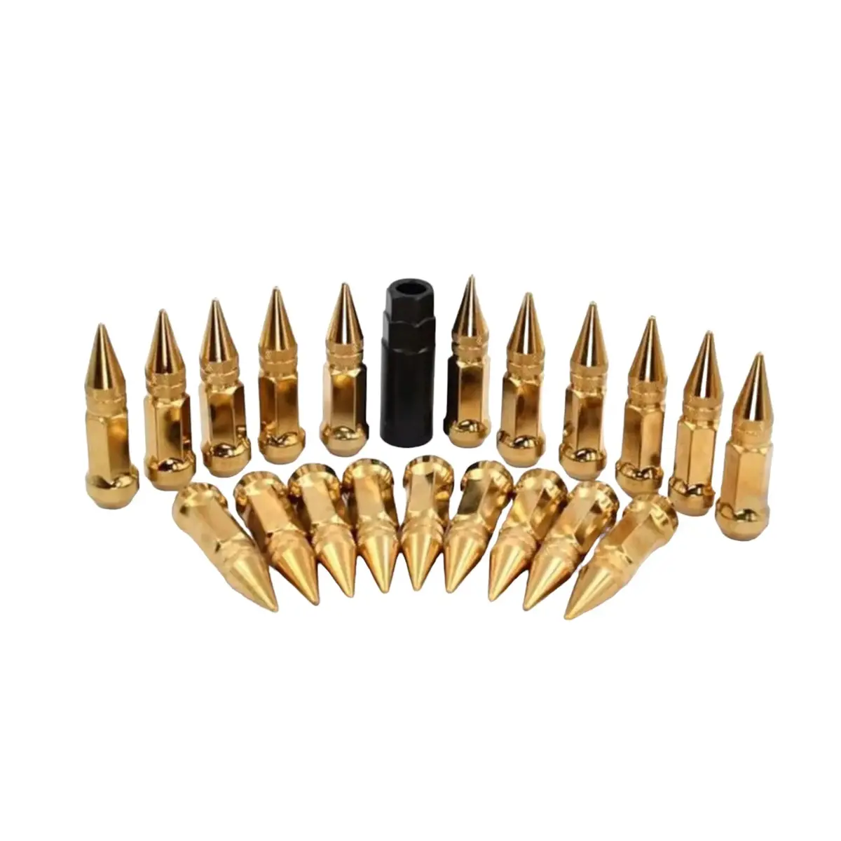 Super Steel Spike Universal Racing Wheel Lug Nuts (Gold) 1