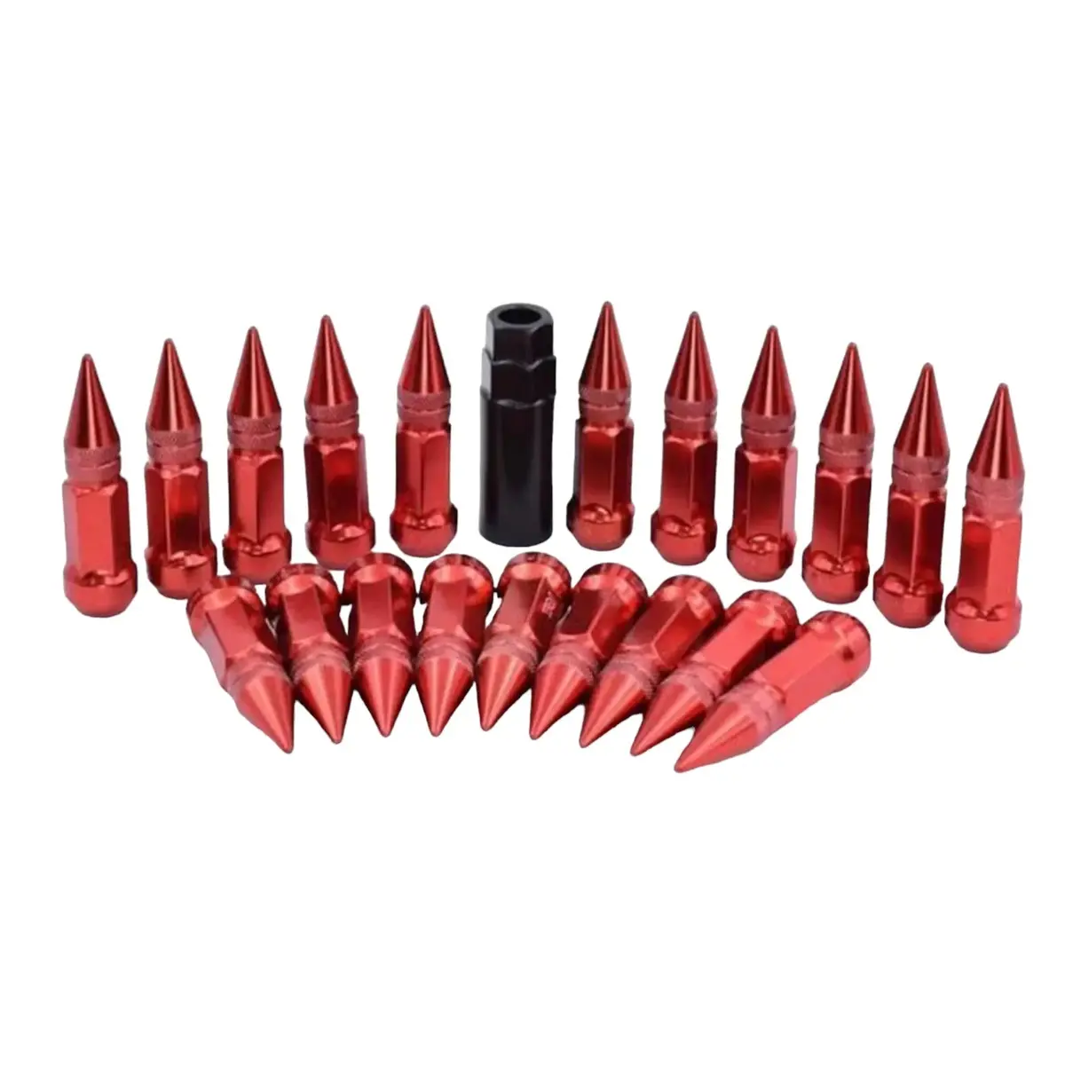 Super Steel Spike Universal Racing Wheel Lug Nuts (Red) 1