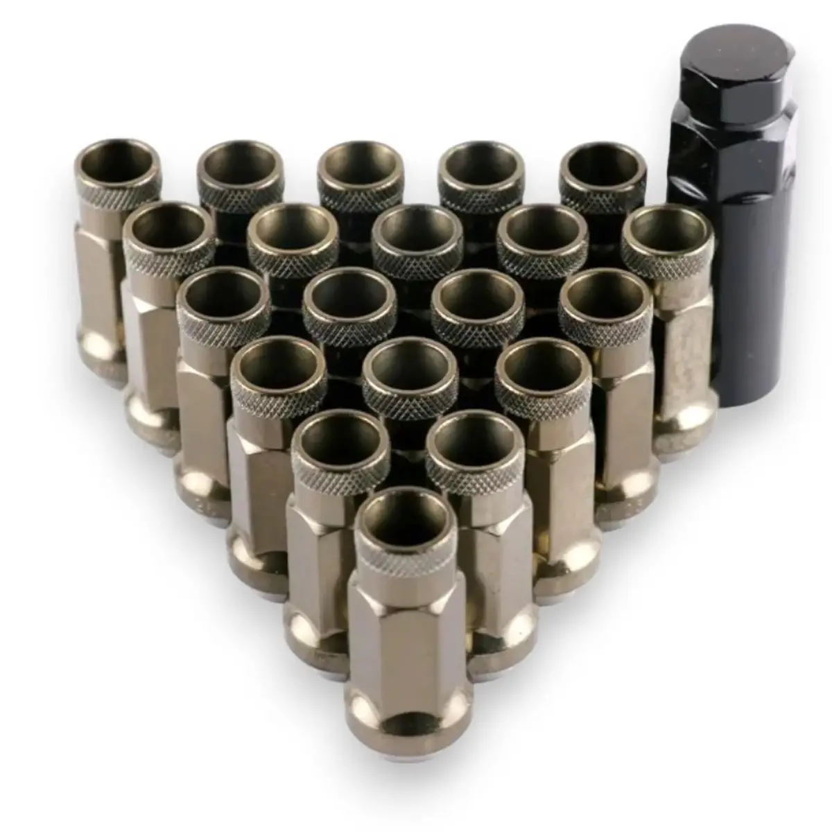 Super Steel Universal Racing Wheel Lug Nuts (Black Chrome) 1