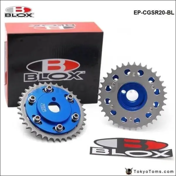 Blox 2Pcs Adjustable Cam Gears Timing Gear Pulley Kit For Nissian Engine S13 Sr20de / T Inlet And Exhaust 1