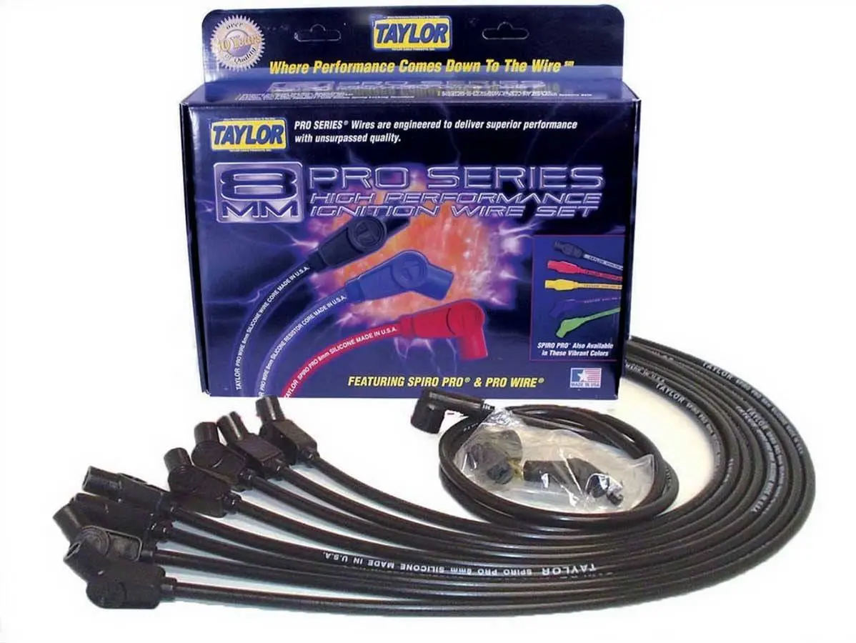 Taylor Spark Plug Wire Set 8Mm Spiro Black 1