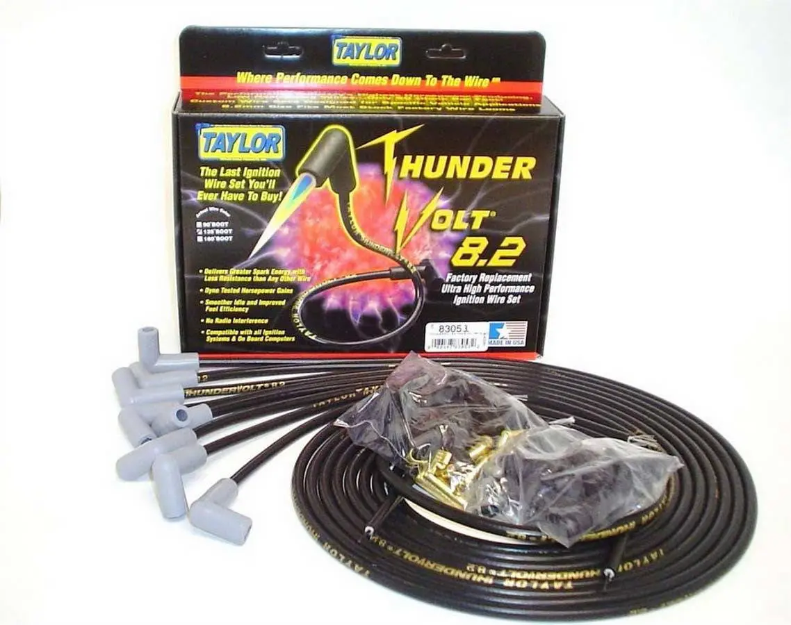 Taylor Univ Thundervolt Plug Wire Set 90 Deg Black 1