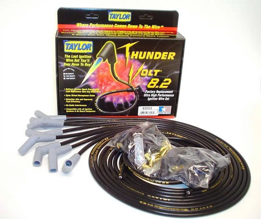 Taylor Univ Thundervolt Plug Wire Set 135 Deg Black 1