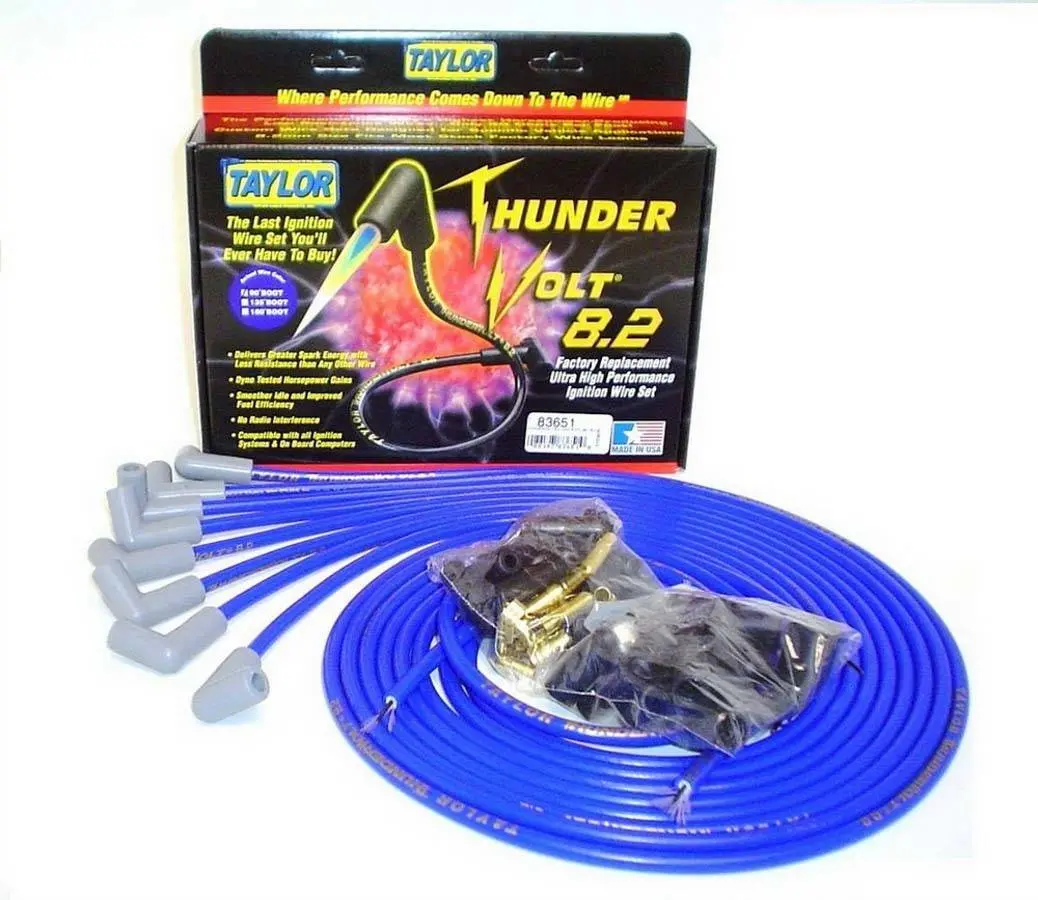 Taylor Univ Thundervolt Plug Wire Set 90 Deg Blue 1