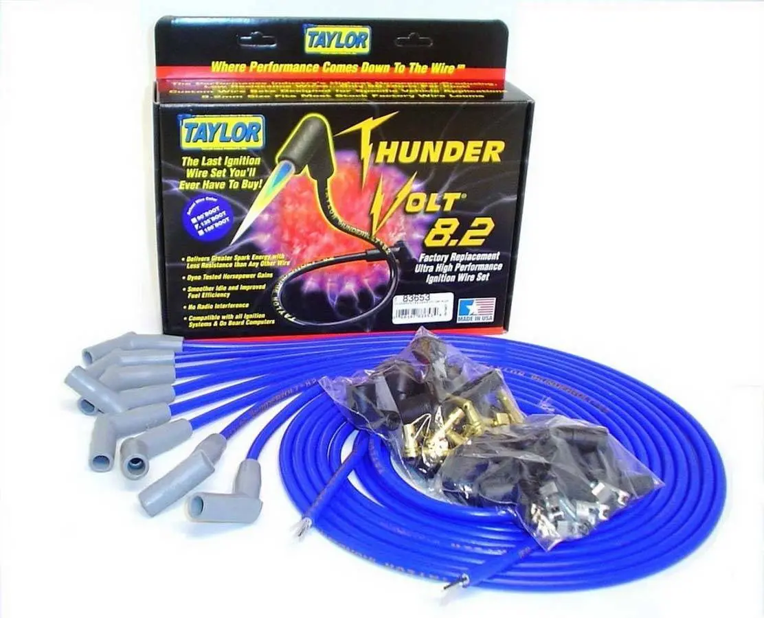 Taylor Univ Thundervolt Plug Wire Set 135 Deg Blue 1