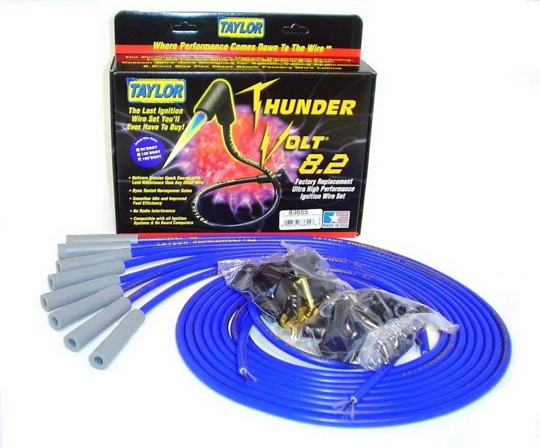 Taylor Univ Thundervolt Plug Wire Set 180 Deg Blue 1