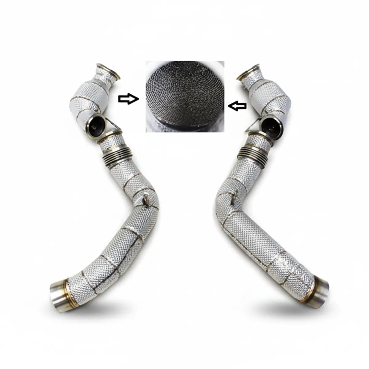 Stainless Catted Downpipe Heat Shield For Bmw M5 F90 4.4T 1