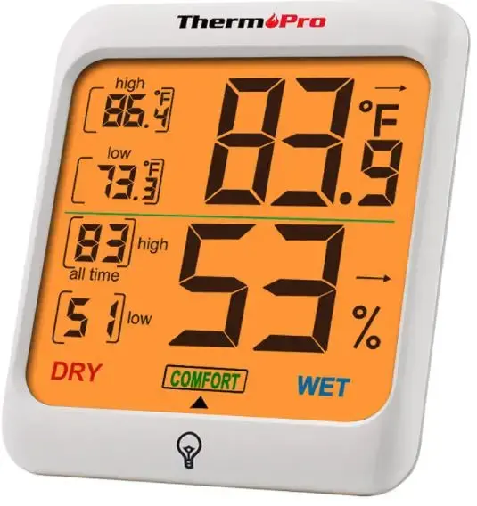 Thermopro Tp53 Wireless Humidity & Temperature Monitor With Touchscreen 1